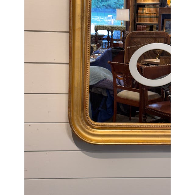 19th Century Gold Rounded Corner Mirror For Sale - Image 4 of 12