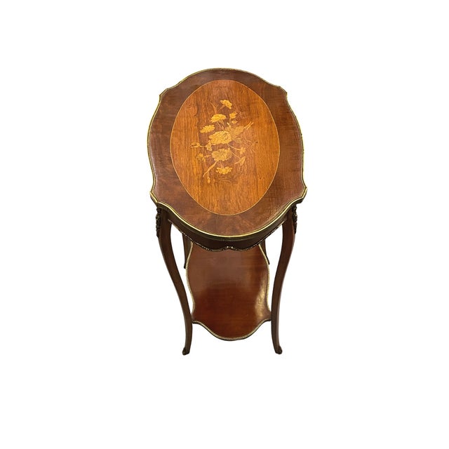 French Side Table with Marquetry, 1920s For Sale - Image 4 of 12