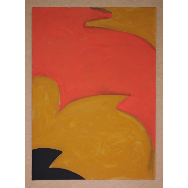 T'ang Haywen (曾海文) - a.k.a. Tang Haywen, Zeng Haiwen (1927-1991) Abstract Composition Original Colour Monotype on...