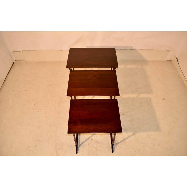 Period Edwardian Mahogany Set of Three Nesting Tables, Circa 1920 For Sale - Image 9 of 10