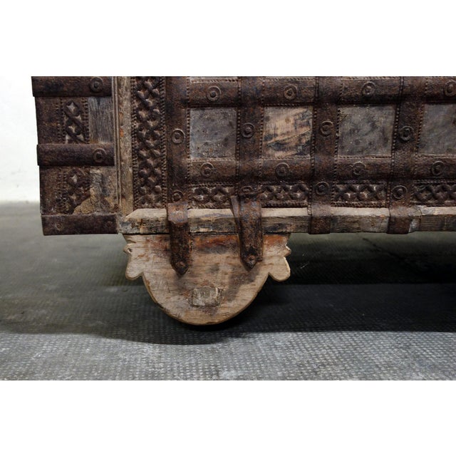 Antique Wooden and Iron Dowry Chest, 19th Century For Sale - Image 14 of 18