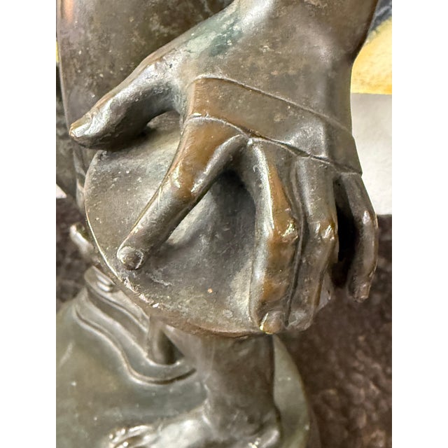 19th Century Grand Tour Neo Classical Bronze of Dancing Faun with Cymbals For Sale - Image 13 of 18
