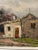 Pair of South American Oil Paintings of Houses Architecture With Silver Frames and Hand-Lined Mat Signed Fortes For Sale - Image 4 of 11