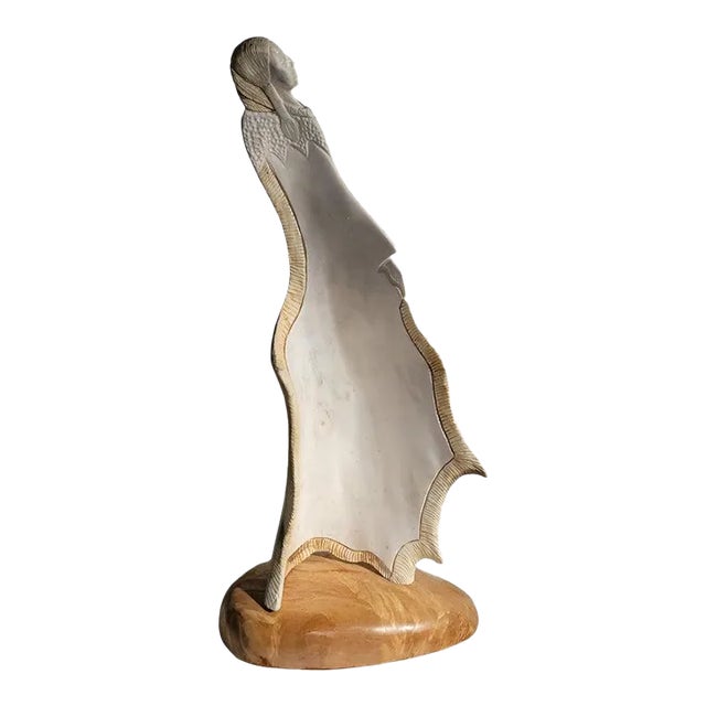 Native American Indian Carving by Clye Drew 1953 For Sale