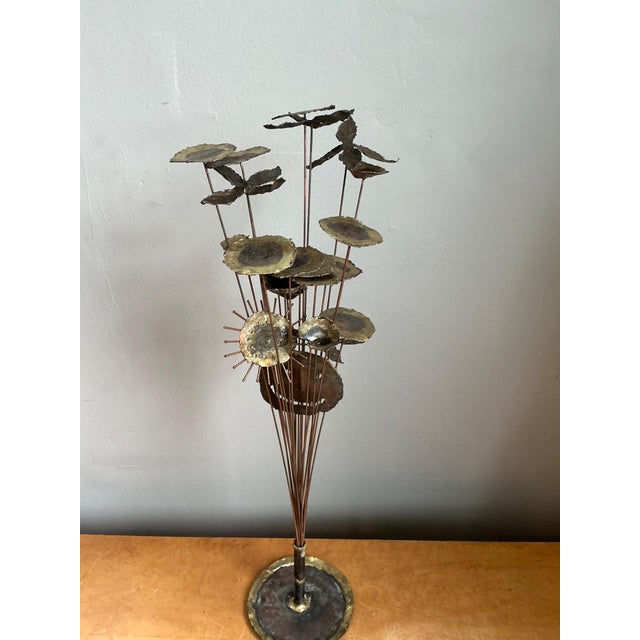 Vintage Brutalist Torch Cut Flower Sculpture For Sale In West Palm - Image 6 of 17