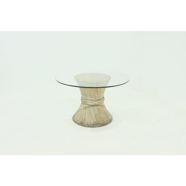 Round Bamboo and Glass Dining Table attributed to McGuire, USA, 1970s For Sale - Image 6 of 6