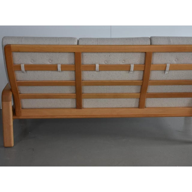 Mid-Century Danish Highback Sofa with Ash Frame and Wool Fabric, 1970s For Sale - Image 5 of 6