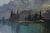 1950s Vintage Snow-Capped Mountains & Lake Landscape Painting For Sale - Image 5 of 14