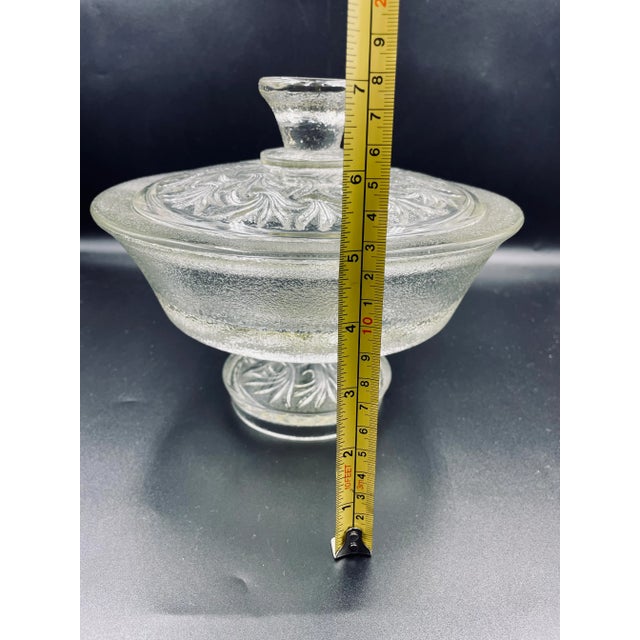 Mid 20th Century Mod Pressed Glass "Laurel" Motif Candy Dish For Sale - Image 11 of 13