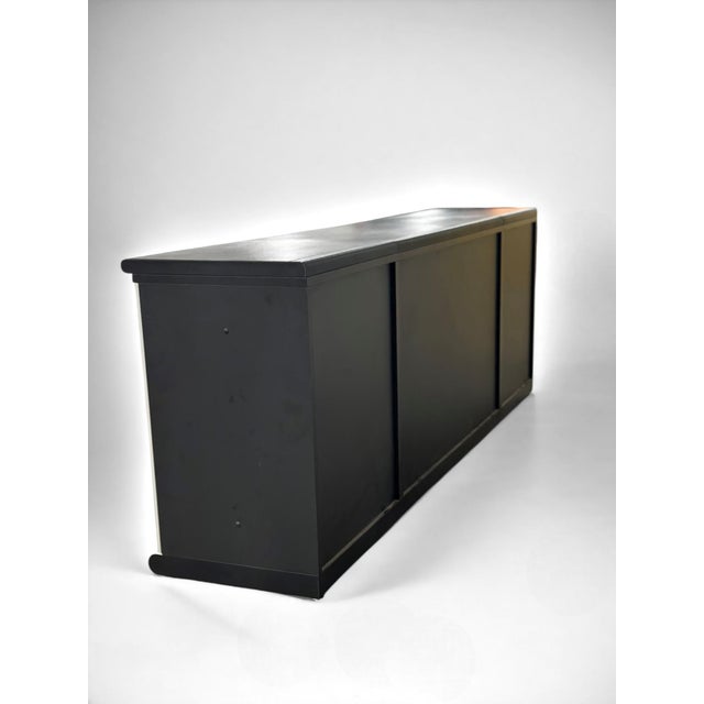 Wood I4 Mariani for Pace Leather and Chrome Cabinets/ Sideboard Set of Three For Sale - Image 7 of 12