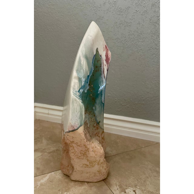 Postmodern Tony Evans Raku Vase, Made in Usa C 1968 For Sale - Image 3 of 8