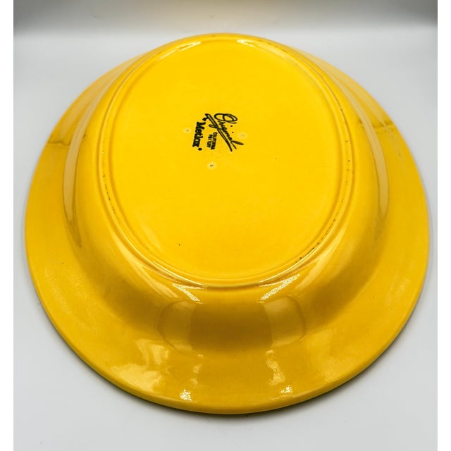 Ceramic 1930s Metlox Poppytrail "Early California" Pottery 200 Series Yellow Serving Platter For Sale - Image 7 of 9