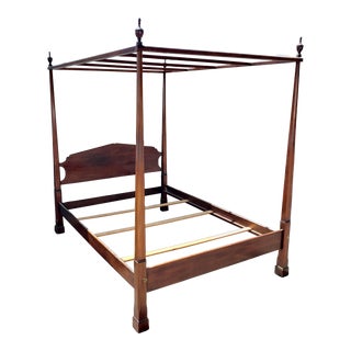 20th Century Centennial Cherry Federal Style Queen Size Canopy Bed For Sale