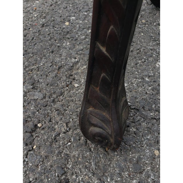 1900 - 1909 Chinese Carved Hongmu and Marble Inset Tabouret Pedestal, Circa 1900s For Sale - Image 5 of 9