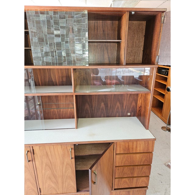 Vintage Mid-Century Japanese Teak Hutch | the Ultimate Home Bar For Sale In Seattle - Image 6 of 18