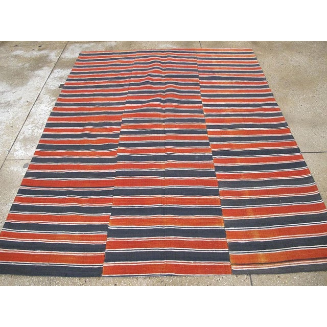 Mid 20th Century Galerie Shabab Collection Red & Black Mid-20th Century Handmade Turkish Flat-Weave Kilim Accent Rug For Sale - Image 5 of 10
