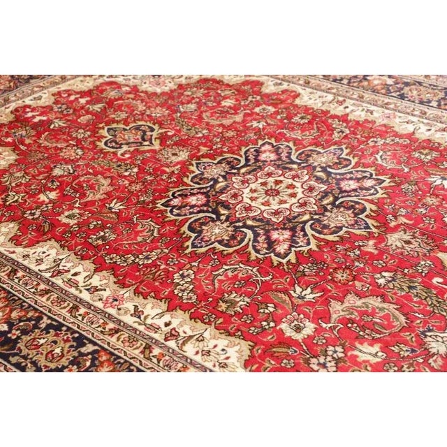 Textile Middle Eastern Hand-Knotted Tabriz Rug For Sale - Image 7 of 11