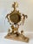 Gold Antique French Mantel Clock in Gilt Brass and Marble, 19th Century For Sale - Image 8 of 13