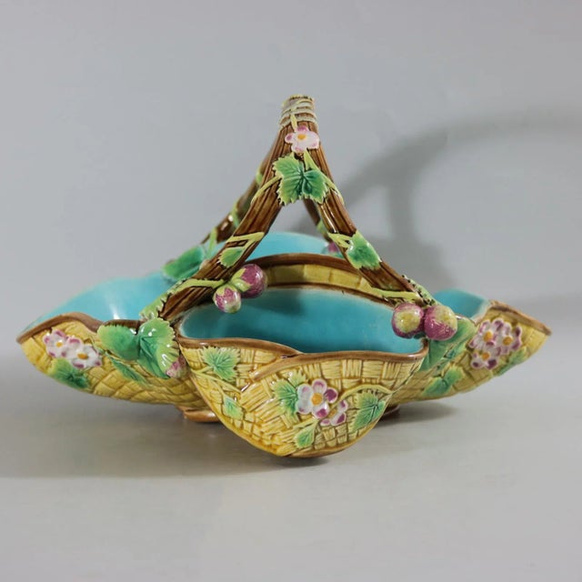 Late 19th Century Antique George Jones Majolica Yellow Basket For Sale - Image 5 of 13