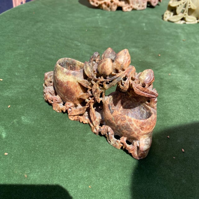 Vintage Collection of Small Stone Vases- Set of 3 For Sale - Image 4 of 10