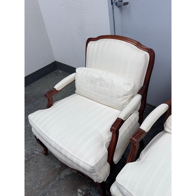 Sam Moore Sam Moore Bergère Lounge Chairs, Pair For Sale - Image 4 of 12