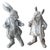 A Pair of Vintage Cast Iron Anthropomorphic Hare and Mouse Garden Statues For Sale - Image 4 of 12