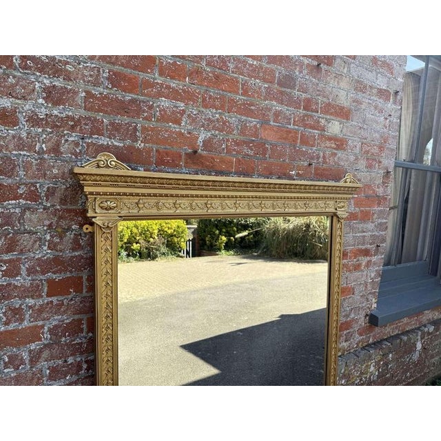 Large Antique English Overmantle Mirror For Sale - Image 5 of 7