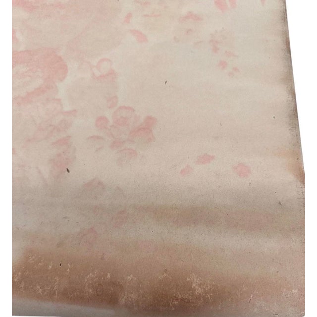 Paper 1920s Chateau-Discovered Antique French Paul Dumas Floral Wallpaper Panel - 29"x30" For Sale - Image 7 of 9