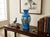 Chinese Bright Blue White Window Scenery Graphic Square Porcelain Vase For Sale - Image 11 of 17