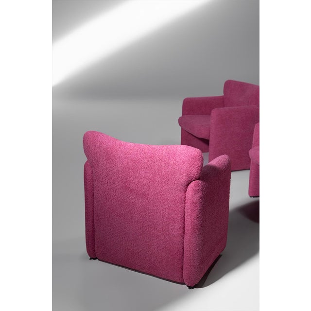 Tecno Pink Model S148 Armchairs by Eugene Gerli for Tecno, 1980s, Set of 8 For Sale - Image 4 of 7