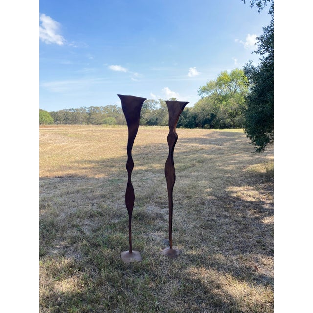 Welded Steel Sculptures (After Serra), a Pair For Sale - Image 6 of 18