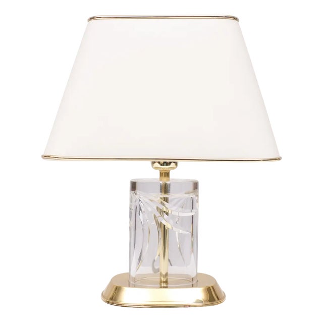 Bohemian Crystal Table Lamp, Czech Republic, 1980s For Sale