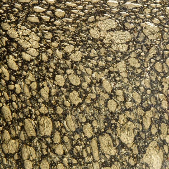 Glass Hand Blown Murano Bullicante Vase in Gold For Sale - Image 7 of 11