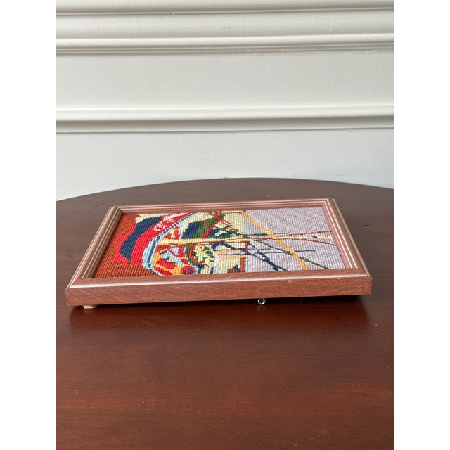 Vintage Framed Needlepoint Boats— A Pair For Sale - Image 16 of 18