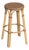 Tobias 30 in. Seat Height Round Rattan Backless Bar Stool, Brown/Tan Dot / Natural Rattan Frame For Sale