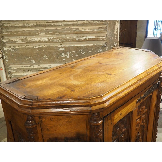 Circa 1870 Richly Carved French Gothic Style Cabinet in Golden Oak For Sale - Image 4 of 18