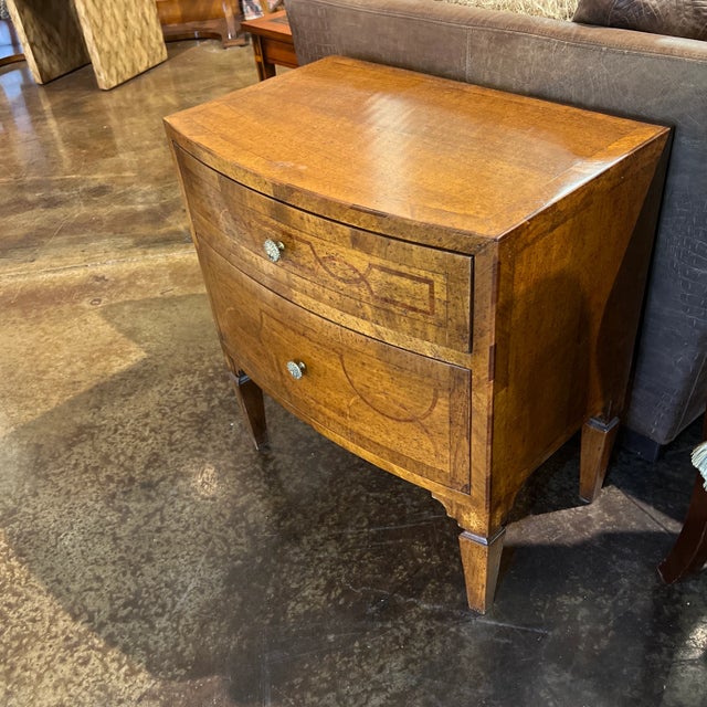 Hand made walnut chest of drawers combined with beautiful inlay could be use as night stand or accent piece in any room....