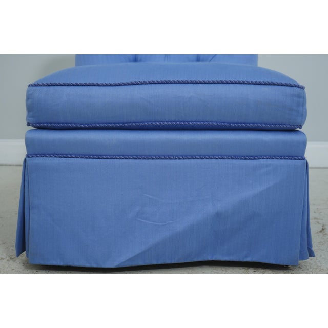 Kindel Blue Upholstered Boudoir Chair For Sale - Image 9 of 18