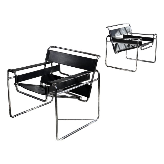 Wassily Chairs by Marcel Breuer for Knoll, 1990s, Set of 2 For Sale