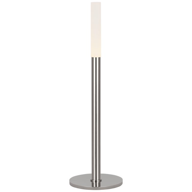 Modern Kelly Wearstler by Visual Comfort Signature Rousseau 20" Table Lamp in Polished Nickel with Etched Crystal For Sale - Image 3 of 3