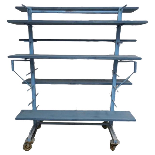 Ceramist's Display Shelf with Wheels, 1950s For Sale