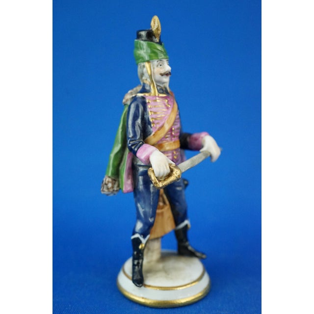 Miniature Hussar Soldier Sculpture in Porcelain from Real Casa Ferdinandea - Ginori,19th Century, Italy, 19th Century For Sale - Image 3 of 18