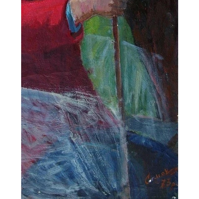 Oil Painting: Portrait of a Girl, Ukrainian Art (1973) 50-39 For Sale - Image 6 of 6