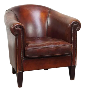 Cognac Sheepskin Club Chair