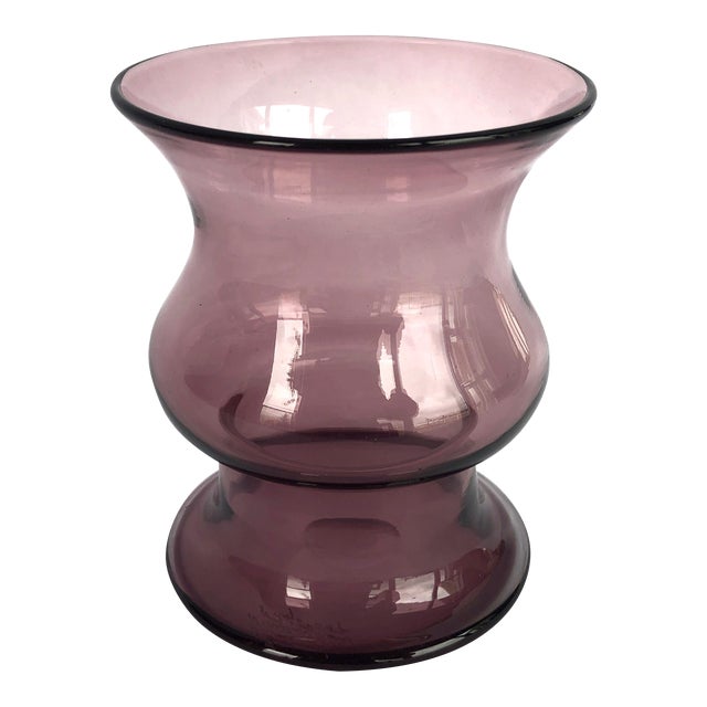 1957 Mid-Century Modern Scandinavian Glass Amethyst Purple Kaj Franck Nuutajarvi Vase For Sale