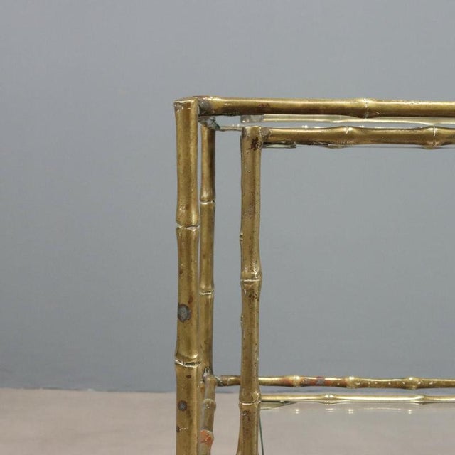 Nesting Tables with Brass Legs, Set of 2 For Sale - Image 6 of 9