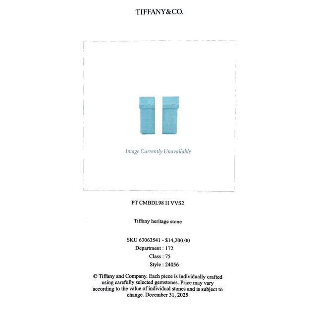 TIffany & Co. Platinum Legacy .98ct Center Cushion Diamond Engagement Ring, Size 3.25 For Sale - Image 10 of 10