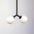 Black Y Pendant Mini, Black, 29in H, 3 Inch Glass Globes, by Research.Lighting, Modern, Minimal Hanging Light For Sale - Image 8 of 10