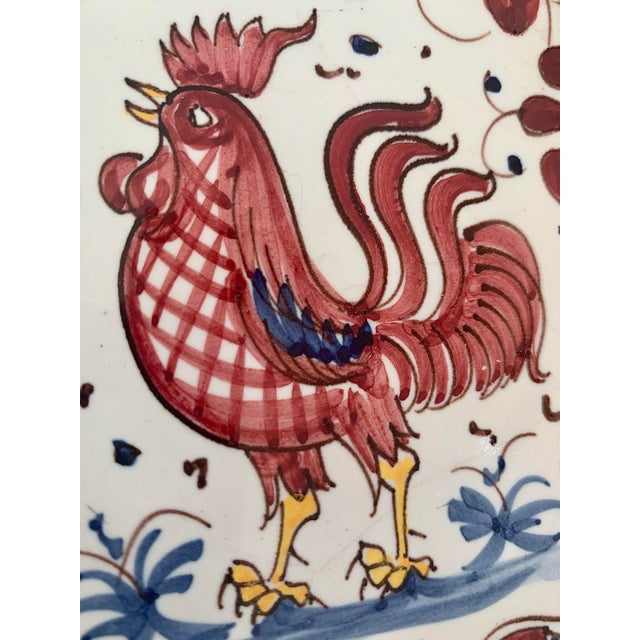 Mediterranean 1970’s Deruta Vintage Hand Painted Rooster Decorative Bowl, Ashtray, Vide Poche For Sale - Image 3 of 12