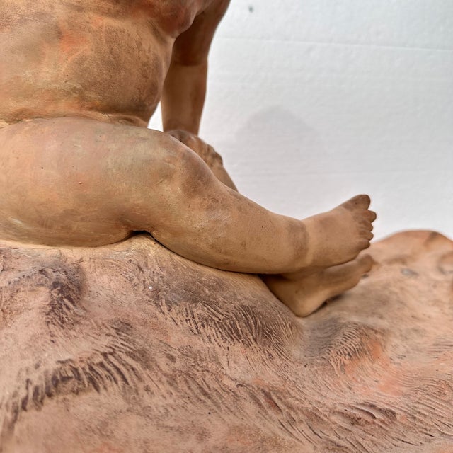 Léon Dufrène, Nude, Putto on a Lion's Skin, 1900s, Terracotta For Sale - Image 15 of 18